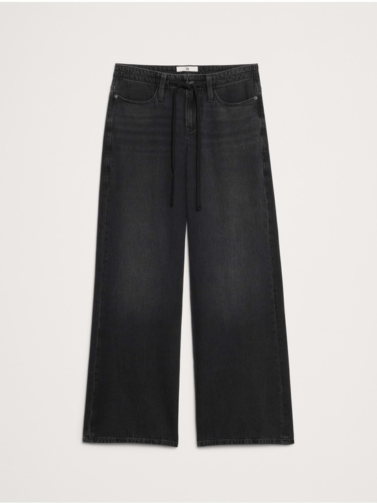 Banana Republic Denim - NWT - Banana Republic Black Wide-Leg Jeans with Drawstring - Size 26